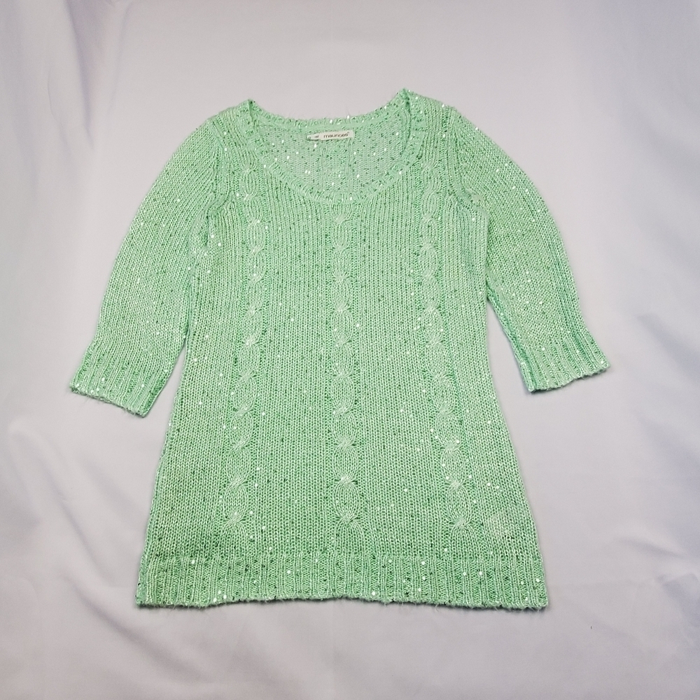 Maurices Size 0 (XS) Sequin Sweater Green